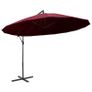 Hanging Parasol Burgundy 3 m Aluminium Pole Image 3