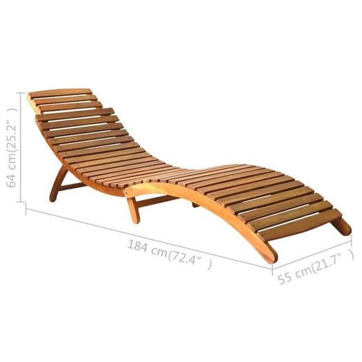 Foldable Sun Lounger Solid Acacia Wood
