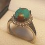 Sierra Nevada Oval Turquoise Halo Cluster Ring Bargain Price Image 10