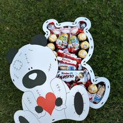 Cute Teddy Bear Chocolate Gift Box - Kinder & Ferrero