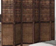 Room Divider 6 Panels Dark Brown Solid Wood Paulownia