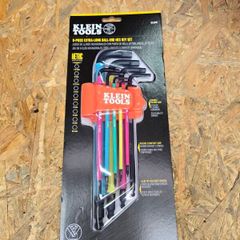Klein Tools BLS9M Color-Coded Extra-Long L-Style Hex Key Caddy Set (Metric, 9-Piece)