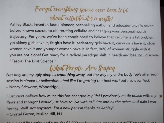 SALE!  THE CELLULITE MYTH: It's Not Fat, It's Fascia by Ashley Black with Joanna Hunt