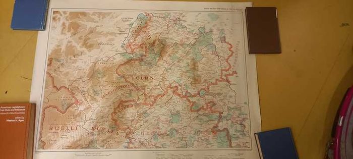 William Rees Map Of South Wales And The Border In The 14th Century Os ...