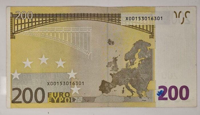 Germany 2002 200 Euro Banknote Note X Prefix