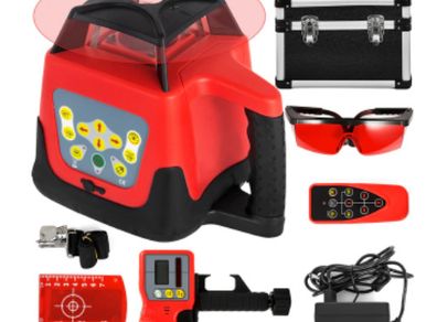 Rotary Laser Level Kit Self-Leveling 500M Range Measurement Instruments Construction Tools for Outdoor Industry Use