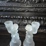 Pair of Art Deco Frosted Glass Candleholders Image 5