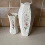 Belleek China 2 Country Trellis Vases 7" & 10" Image 3