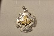 Vintage Old Sterling Silver Holy Spirit Religious Medal
