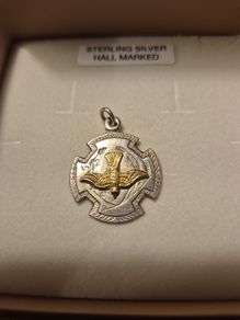 Vintage Old Sterling Silver Holy Spirit Religious Medal