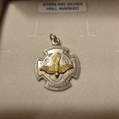 Vintage Old Sterling Silver Holy Spirit Religious Medal