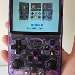 R36SX Retro Handheld Console - Transparent Purple | 22,000+ Games