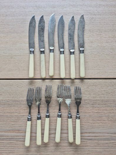 Vintage set of 6 Firth Staybrite Fish Cutlery Set