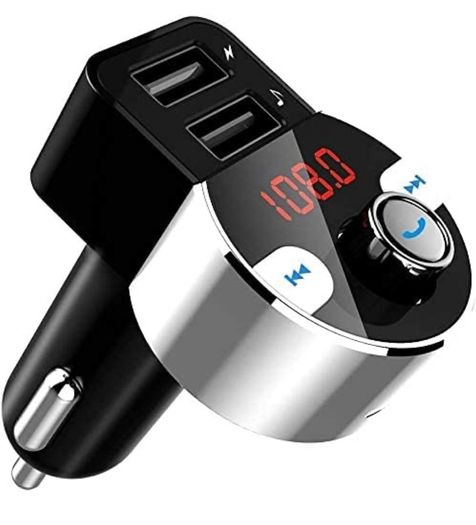 Bluetooth FM Transmitter, Car Radio Audio Adapter MP3 Player Handsfree Car Kit with Dual USB Ports 5V/3.4A, LED Display Car Voltage, Play TF Card/USB Flash Drive (FREE POSTAGE)
