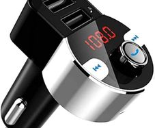 Bluetooth FM Transmitter, Car Radio Audio Adapter MP3 Player Handsfree Car Kit with Dual USB Ports 5V/3.4A, LED Display Car Voltage, Play TF Card/USB Flash Drive (FREE POSTAGE)