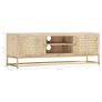 TV Cabinet Gold 120x30x40 cm Solid Mango Wood Image 3