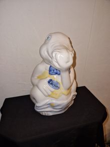 Vintage porcelain Dino toilet brush holder