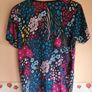 womens ADIDAS floral short sleeve t shirt Size UK 10 EU 36 Image 8
