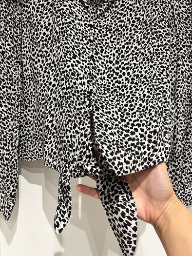 Oasis animal print cropped shirt (Size 10)