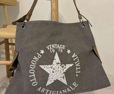 Vintage Canvas Tote Bag Grey - BRAND NEW