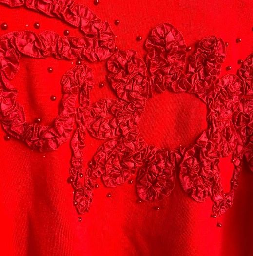 Designer Red Top Gigot Sleeves