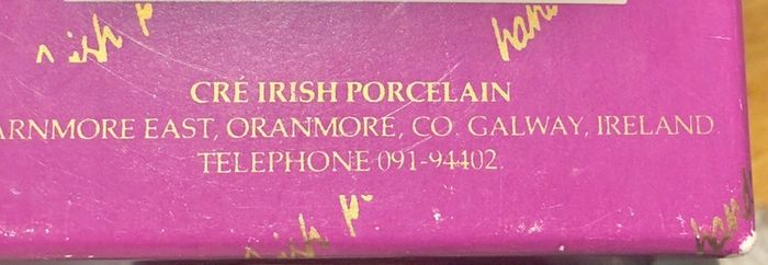 Cre Irish Porcelain Boot Flowers Vines Delicate. Irish Porcelain