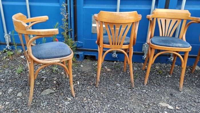 Vintage Thonet style bentwood armchairs  for restoration  7 chairs in total