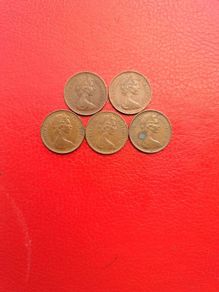 5 X 1970s British 'New' Halfpenny