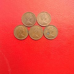 5 X 1970s British 'New' Halfpenny