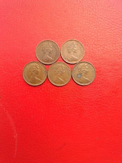 5 X 1970s British 'New' Halfpenny