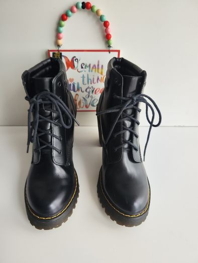 Dr Martens Persephone black leather chunky heel platform boots UK6.5 EU40 US8.5