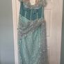 Traditional Nigerian Asoebi style dress for wedding or special occasion comes with Traditional fan also Image 6