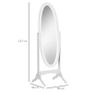 Oval Floor Mirror Shabby Chic Adjustable Tilt dim. 48W x 46D x 147H cm MDF White Image 2