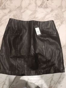 Black faux leather skirt