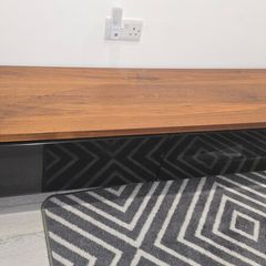 AVF Panorama 1600mm TV Unit Stand  Oak & Black Glass