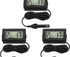 Digital Thermometer Hygrometer with Probe Thermometers Temperature Humidity Gauge Meter for Reptile Incubator Poultry Office Living Room (FREE POSTAGE)