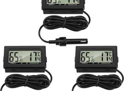 Digital Thermometer Hygrometer with Probe Thermometers Temperature Humidity Gauge Meter for Reptile Incubator Poultry Office Living Room (FREE POSTAGE)