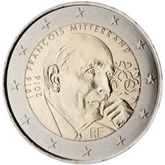 France 2 Euro Commemorative Coin 2016 - Francois Mitterrand. Uncirculated.