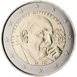 France 2 Euro Commemorative Coin 2016 - Francois Mitterrand. Uncirculated.