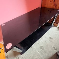Black glass coffee table