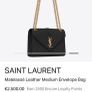Saint Laurent Black Leather Medium Envelope Bag Image 5