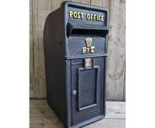 Cast Iron Post Box Large Small Harp Black CH R MB05 B