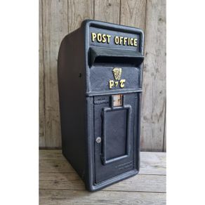 Cast Iron Post Box Large Small Harp Black CH R MB05 B