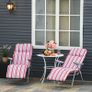 Set of 2 Garden Sun Lounger Outdoor Reclining Seat Cushioned Seat Foldable Adjustable Recliner Red and White Image 3