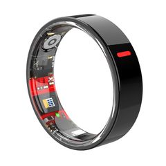Titanium Smart Ring Health Tracker - Black (Size 13) | Waterproof & Ultra-Slim