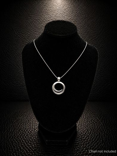 Vintage 925 Sterling Silver Geometric Modernist Pendant