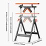 4-in-1 Roller Stand, 200 kg(440 lb) Load Capacity, 84-127 cm(33-50 in) Adjustable Height, Folding Heavy Duty with Rack & Polished Multi-directional Roller Head, for Table Saw Outfeed Woodworking Extension Support Image 8