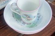 Vintage Elizabethan Staffordshire Children's Nursery Set Bunny Motif (Hand Decorated)