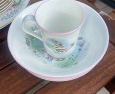 Vintage Elizabethan Staffordshire Children's Nursery Set Bunny Motif (Hand Decorated)