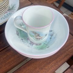 Vintage Elizabethan Staffordshire Children's Nursery Set Bunny Motif (Hand Decorated)